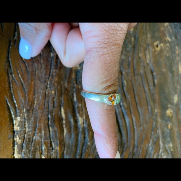 Jadeite and carnelian set in sterling silver. - Picture 2 of 5